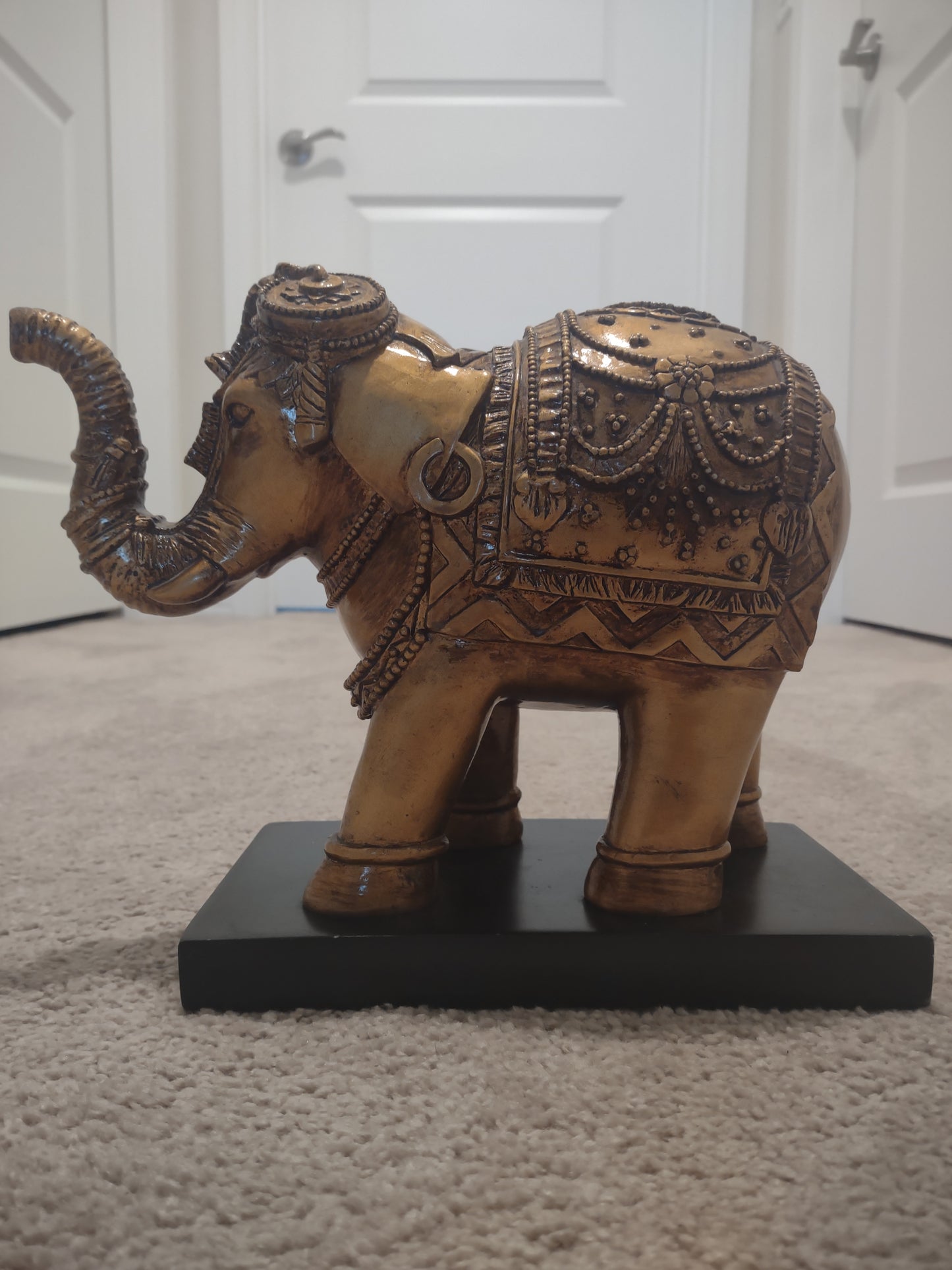 Majestic Golden Elephant Statue