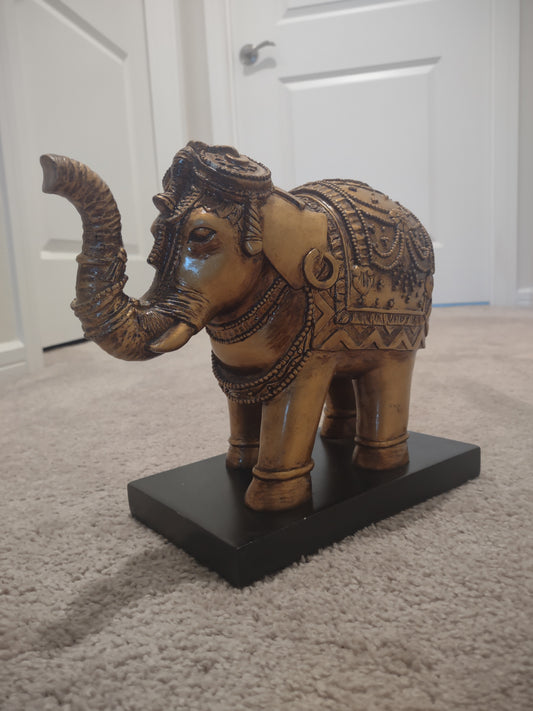 Majestic Golden Elephant Statue