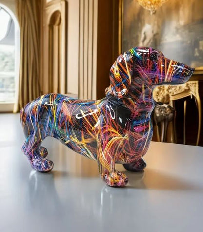 Unleash the Rainbow: Vibrant Dachshund Statue